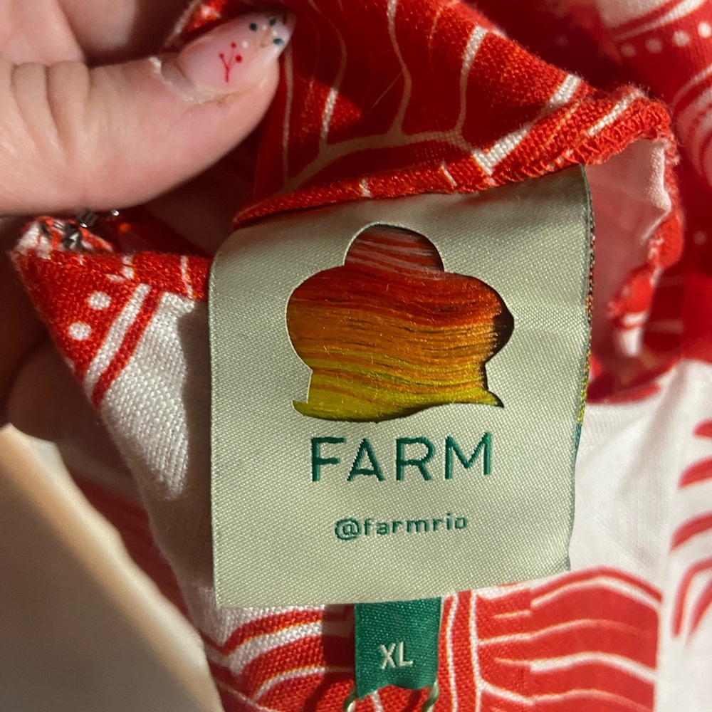 Farm Rio NWT Red and White Patterned Dress - Picture 8 of 9